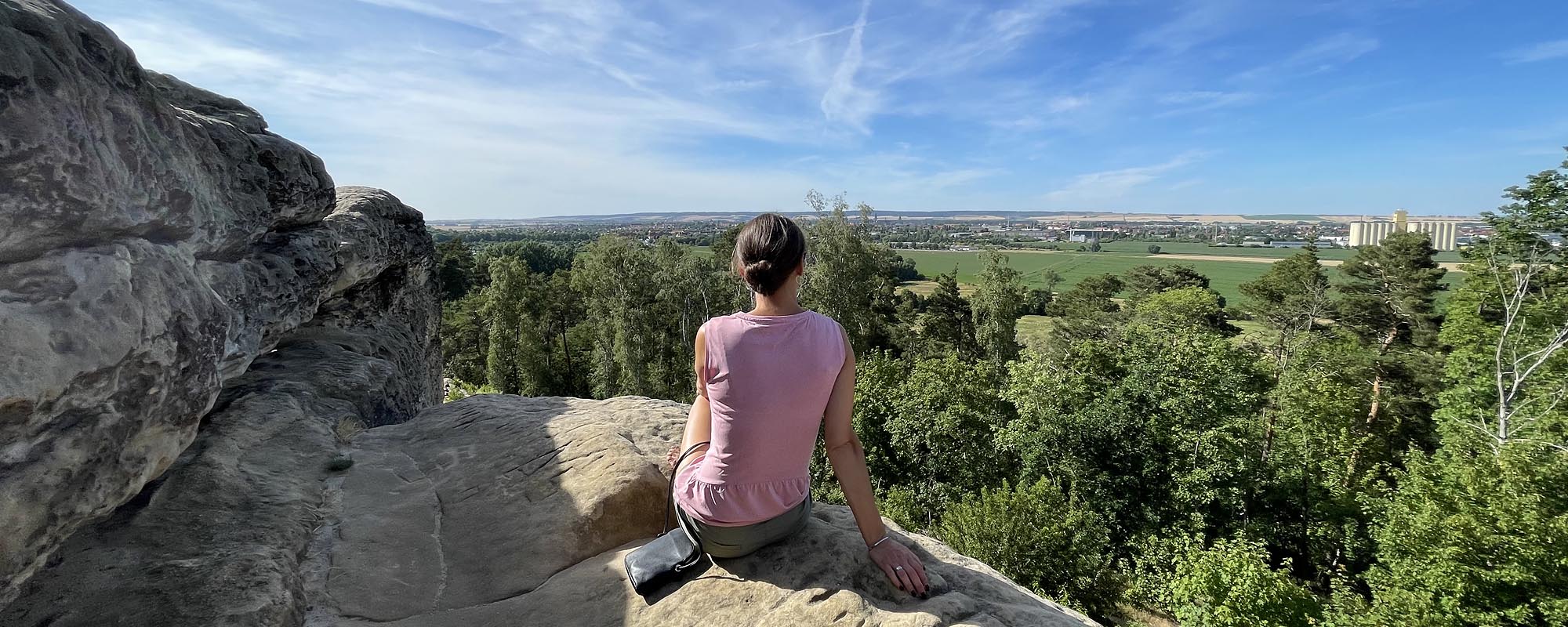 Blick vom Klusfelsen auf Halberstadt