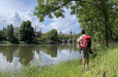 Blick von der Saale auf Merseburg