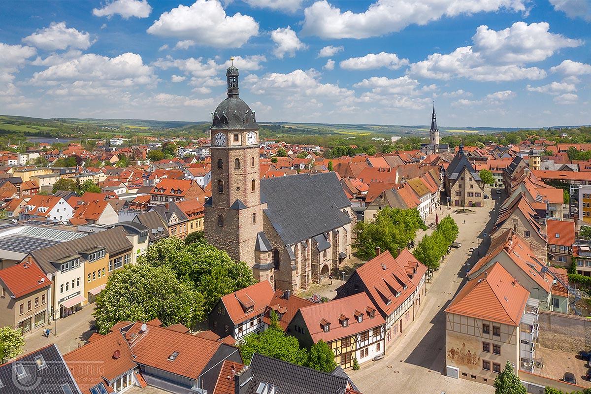 Luftbild Sangerhausen mit Jacobikirche